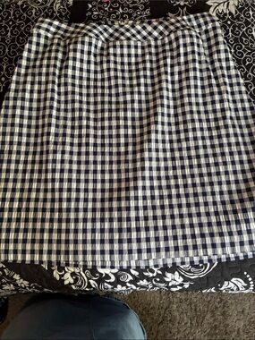 Navy and White Gingham A-Line Skirt — Breezy Everyday Style
